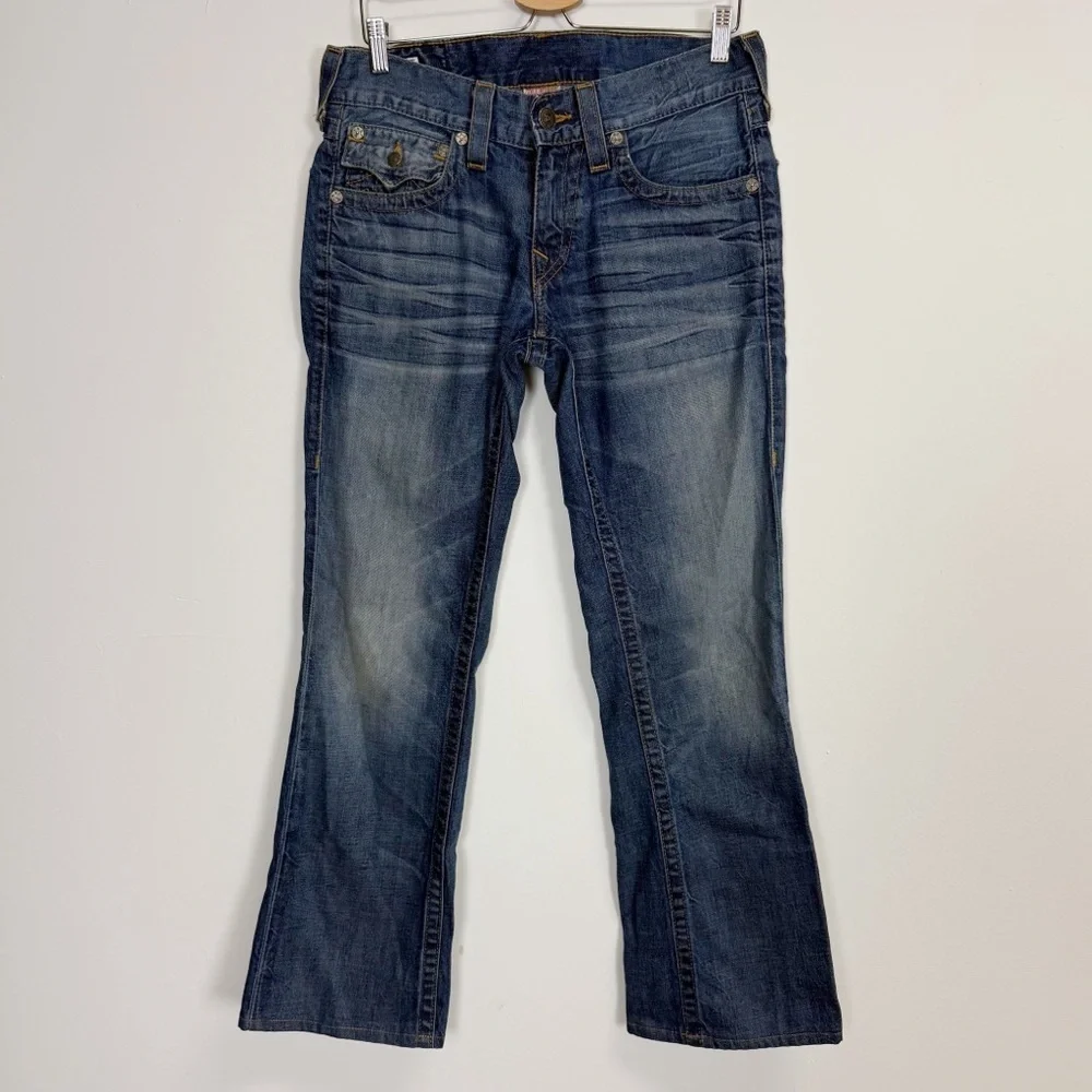 True Religion Jeans Mens 30 Blue Cotton Denim Embroidered Tag Made in USA